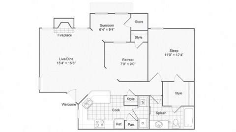Onyx Floorplan at ReNew Chesterfield, Missouri